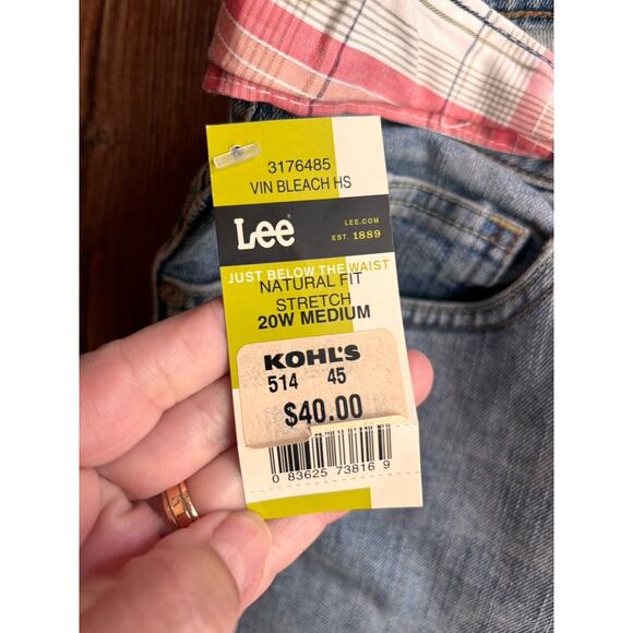 New Lee Skimmer Pedal Pushers Comfort Fit Just Below Waist Jeans 20W Capri - Picture 7 of 9